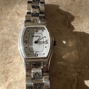 Brighton Silver Watch with Heart Accent